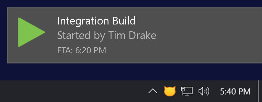 Travis CI actions pipeline started notification