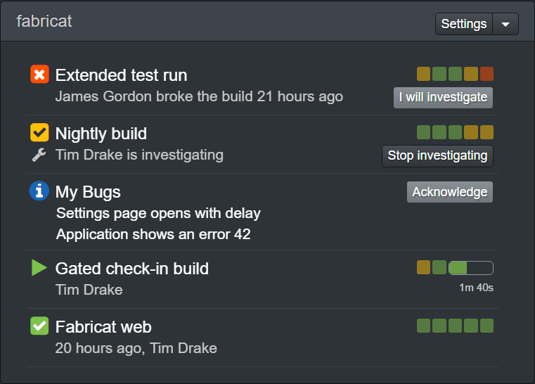 CatLight builds dashboard